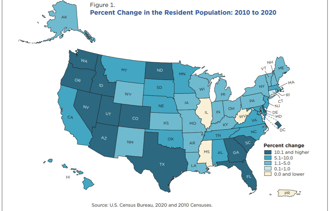 All 50 States Ranked by Population Change: New Census Data